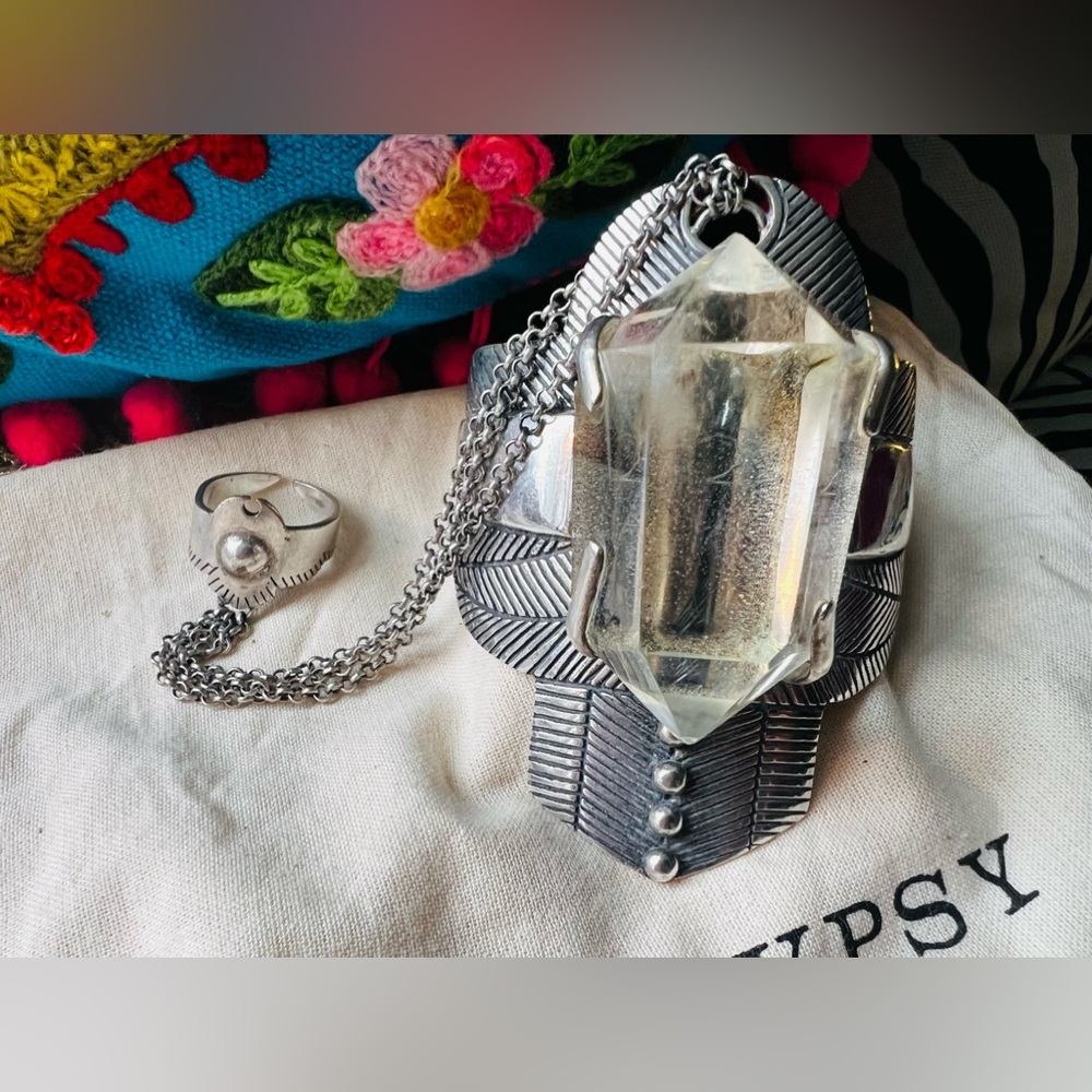 SOLD Spell And The Gypsy Thunderstruck Crystal Cuff in Silver